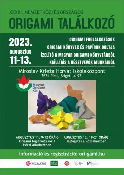 33. Nemzetközi és Országos Origami Találkozó - 2023. Pécs