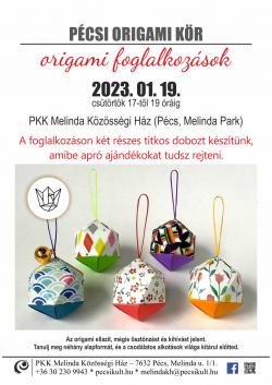 Origami foglalkozás - Pécs 2023.01.19. - Titkos doboz