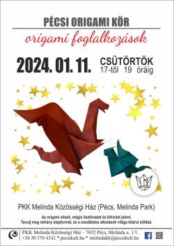 Origami foglalkozás - Pécs 2024.01.11. - Sárkányok