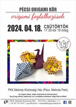 Origami foglalkozás - Pécs 2024.04.18. - Dobozok