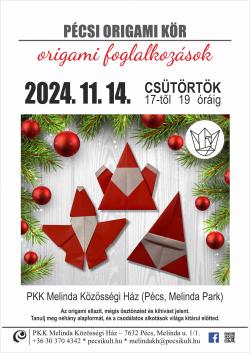 Origami foglalkozás - Pécs 2024.11.14. - Mikulások