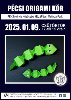 Origami foglalkozás - Pécs 2025.01.09. - Játékos kígyó hajtogatások