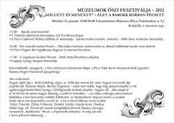 Múzeumok Őszi Fesztiválja - "Sziluett és Menüett" - Pécs a barokk korban 