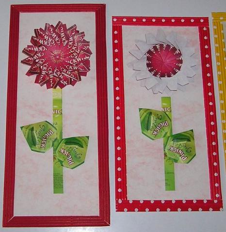 Maradék teatasakból készült virágok