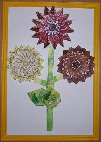 Maradék teatasakból készült virág feje